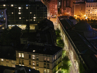 A general view from above of the area next to the Gare du Nord in Brussels, Belgium, on September 29, 2024. (