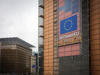 General view of the European Commission building in Brussels, Belgium, on September 30, 2024. (