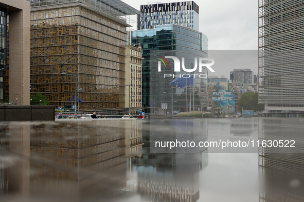 General view of the European Quarter buildings in Brussels, Belgium, on September 30, 2024. 