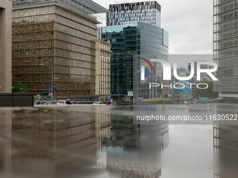 General view of the European Quarter buildings in Brussels, Belgium, on September 30, 2024. (