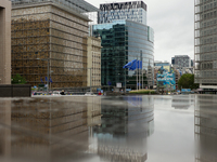 General view of the European Quarter buildings in Brussels, Belgium, on September 30, 2024. (