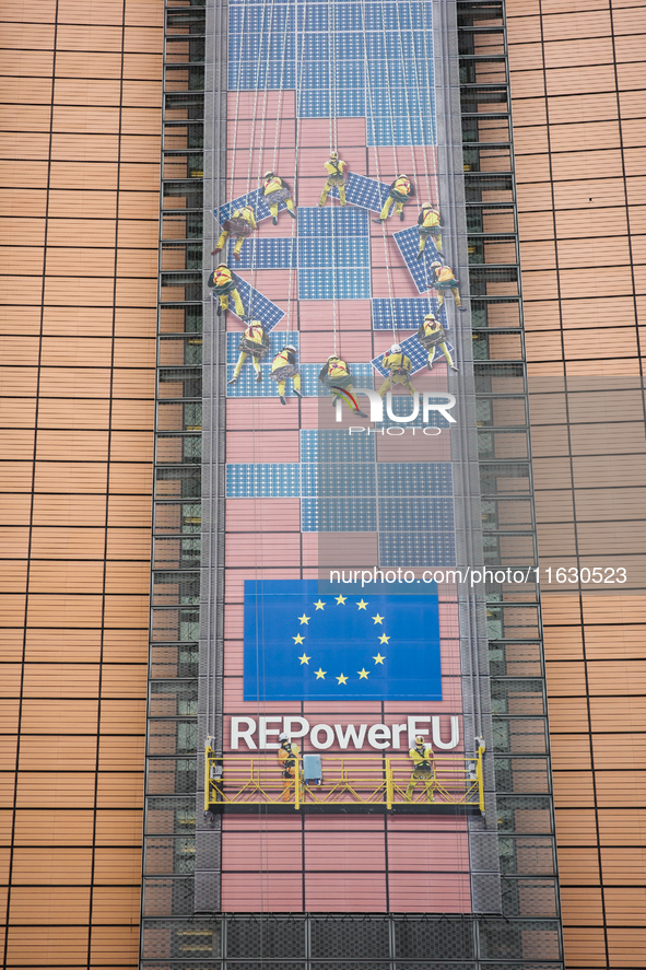 General view of the European Commission building in Brussels, Belgium, on September 30, 2024. 