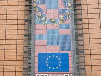 General view of the European Commission building in Brussels, Belgium, on September 30, 2024. (