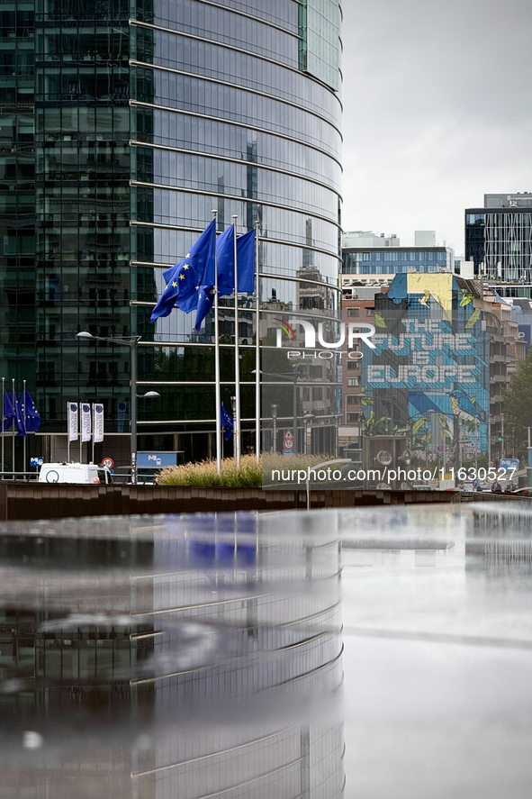 General view of the European Quarter buildings in Brussels, Belgium, on September 30, 2024. 