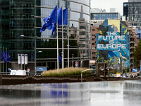 General view of the European Quarter buildings in Brussels, Belgium, on September 30, 2024. (