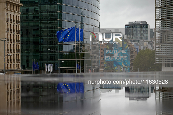 General view of the European Quarter buildings in Brussels, Belgium, on September 30, 2024. 