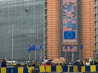 General view of the European Commission building in Brussels, Belgium, on September 30, 2024. (