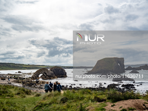 A view of the Ballintoy surroundings features in the TV show Game of Thrones in Antrim County, Northern Ireland, in July 2024. 