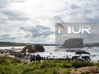 A view of the Ballintoy surroundings features in the TV show Game of Thrones in Antrim County, Northern Ireland, in July 2024. (