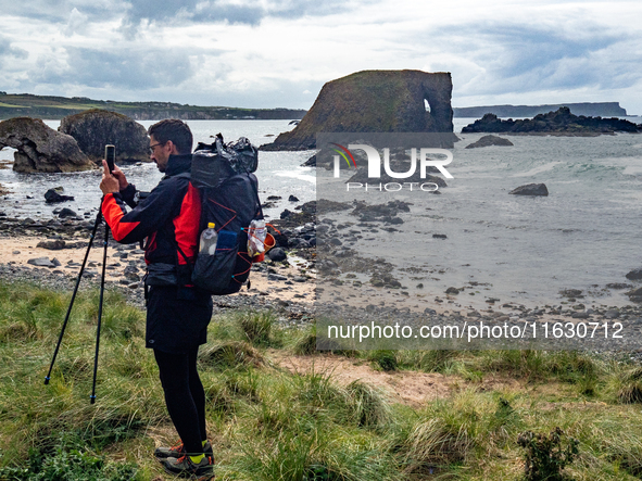 A view of the Ballintoy surroundings features in the TV show Game of Thrones in Antrim County, Northern Ireland, in July 2024. 