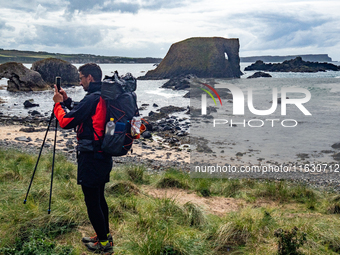 A view of the Ballintoy surroundings features in the TV show Game of Thrones in Antrim County, Northern Ireland, in July 2024. (