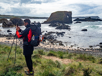 A view of the Ballintoy surroundings features in the TV show Game of Thrones in Antrim County, Northern Ireland, in July 2024. (