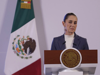 On October 2, 2024, in Mexico City, Mexico, Claudia Sheinbaum, President of Mexico, holds her first morning press conference at the National...