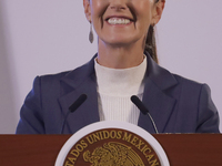 On October 2, 2024, in Mexico City, Mexico, Claudia Sheinbaum, President of Mexico, holds her first morning press conference at the National...