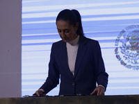 On October 2, 2024, in Mexico City, Mexico, Claudia Sheinbaum, President of Mexico, holds her first morning press conference at the National...