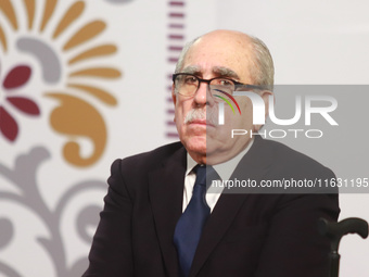 Pablo Gomez, director of the Financial Intelligence Unit (UIF), is seen during the first informative conference of Claudia Sheinbaum Pardo's...