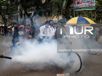 Mosquito repellent is sprayed by a fogger machine to kill mosquitoes as the case of Dengue (spread usually by Aedes mosquito) in Dhaka, Bang...