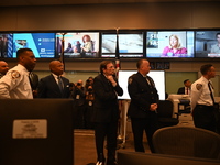 Interim New York City Police Commissioner Thomas G. Donlon and New York City Mayor Eric Adams receive a briefing on the 2024 High Holy Days...