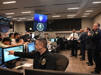 Interim New York City Police Commissioner Thomas G. Donlon and New York City Mayor Eric Adams receive a briefing on the 2024 High Holy Days...