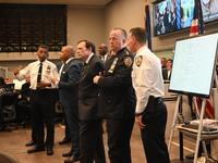 Interim New York City Police Commissioner Thomas G. Donlon and New York City Mayor Eric Adams receive a briefing on the 2024 High Holy Days...