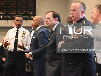 Interim New York City Police Commissioner Thomas G. Donlon and New York City Mayor Eric Adams receive a briefing on the 2024 High Holy Days...