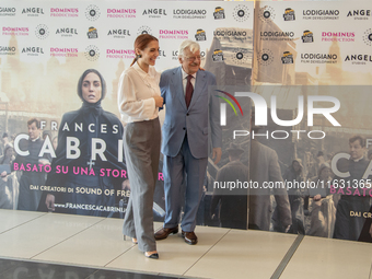 Cristiana Dell'Anna and Giancarlo Giannini attend the photocall for ''Francesca Cabrini'' at Cinema Adriano in Rome, Italy, on October 2, 20...