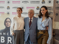 Cristiana Dell'Anna, Giancarlo Giannini, and Romana Maggiora Vergano attend the photocall for ''Francesca Cabrini'' at Cinema Adriano in Rom...