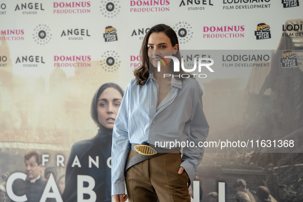 Romana Maggiora Vergano attends the photocall for ''Francesca Cabrini'' at Cinema Adriano in Rome, Italy, on October 2, 2024. 