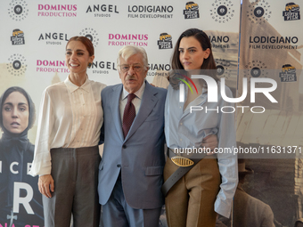 Cristiana Dell'Anna, Giancarlo Giannini, and Romana Maggiora Vergano attend the photocall for ''Francesca Cabrini'' at Cinema Adriano in Rom...