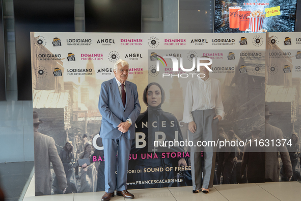 Giancarlo Giannini and Cristiana Dell'Anna attend the photocall for ''Francesca Cabrini'' at Cinema Adriano in Rome, Italy, on October 2, 20...