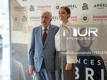 Giancarlo Giannini and Cristiana Dell'Anna attend the photocall for ''Francesca Cabrini'' at Cinema Adriano in Rome, Italy, on October 2, 20...