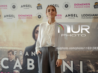 Cristiana Dell'Anna attends the photocall for ''Francesca Cabrini'' at Cinema Adriano in Rome, Italy, on October 2, 2024. (