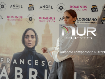 Cristiana Dell'Anna attends the photocall for ''Francesca Cabrini'' at Cinema Adriano in Rome, Italy, on October 2, 2024. (