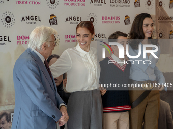 Cristiana Dell'Anna, Federico Ielapi, Giancarlo Giannini, and Romana Maggiora Vergano attend the photocall for ''Francesca Cabrini'' at Cine...