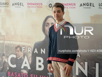 Federico Ielapi attends the photocall for ''Francesca Cabrini'' at Cinema Adriano in Rome, Italy, on October 2, 2024. (