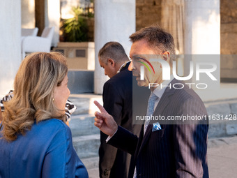 Achielas Tsaltas, the president of the Athens Democracy Forum, arrives at the Athens Democracy Forum. The President of the Hellenic Republic...