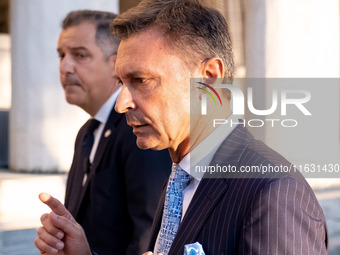 Achielas Tsaltas, the president of the Athens Democracy Forum, arrives at the Athens Democracy Forum. The President of the Hellenic Republic...