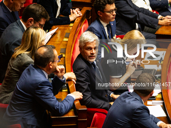 Laurent Wauquiez, President of the Droite Republicaine group, is seen during a session of questions to the government at the National Assemb...