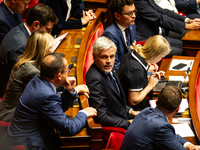 Laurent Wauquiez, President of the Droite Republicaine group, is seen during a session of questions to the government at the National Assemb...