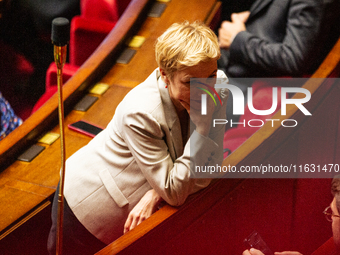 Clementine Autain, deputy of the Ecologiste et Social group, is seen during the sessions of questions to the government at the National Asse...