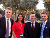 Achielas Tsaltas, the president of the Athens Democracy Forum, Haris Doukas, the Mayor of Athens, and Stephen Dunbar-Johnson, the president...