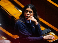 Prisca Thevenot, deputy of the Ensemble Pour la Republique group, is seen during the session of questions to the government at the National...