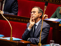 Bruno Retailleau, Minister of the Interior, is seen during the session of questions to the government at the National Assembly in Paris, Fra...