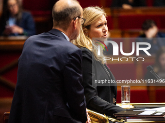 Yael Braun-Pivet, president of the French National Assembly, is seen during the session of questions to the government in Paris, France, on...