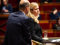 Yael Braun-Pivet, president of the French National Assembly, is seen during the session of questions to the government in Paris, France, on...