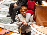 Annie Genevard, Minister for Agriculture, Food Sovereignty and Forestry, speaks during the session of questions to the government at the Nat...