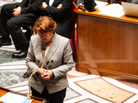 Annie Genevard, Minister for Agriculture, Food Sovereignty and Forestry, speaks during the session of questions to the government at the Nat...