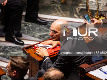 Didier Migaud, Keeper of the Seals and Minister of Justice, is seen during the session of questions to the government at the National Assemb...