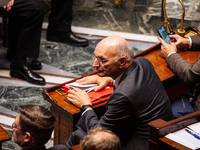 Didier Migaud, Keeper of the Seals and Minister of Justice, is seen during the session of questions to the government at the National Assemb...