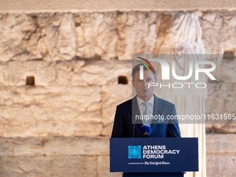 Achielas Tsaltas, the president of the Athens Democracy Forum, speaks at the Athens Democracy Forum. The President of the Hellenic Republic,...